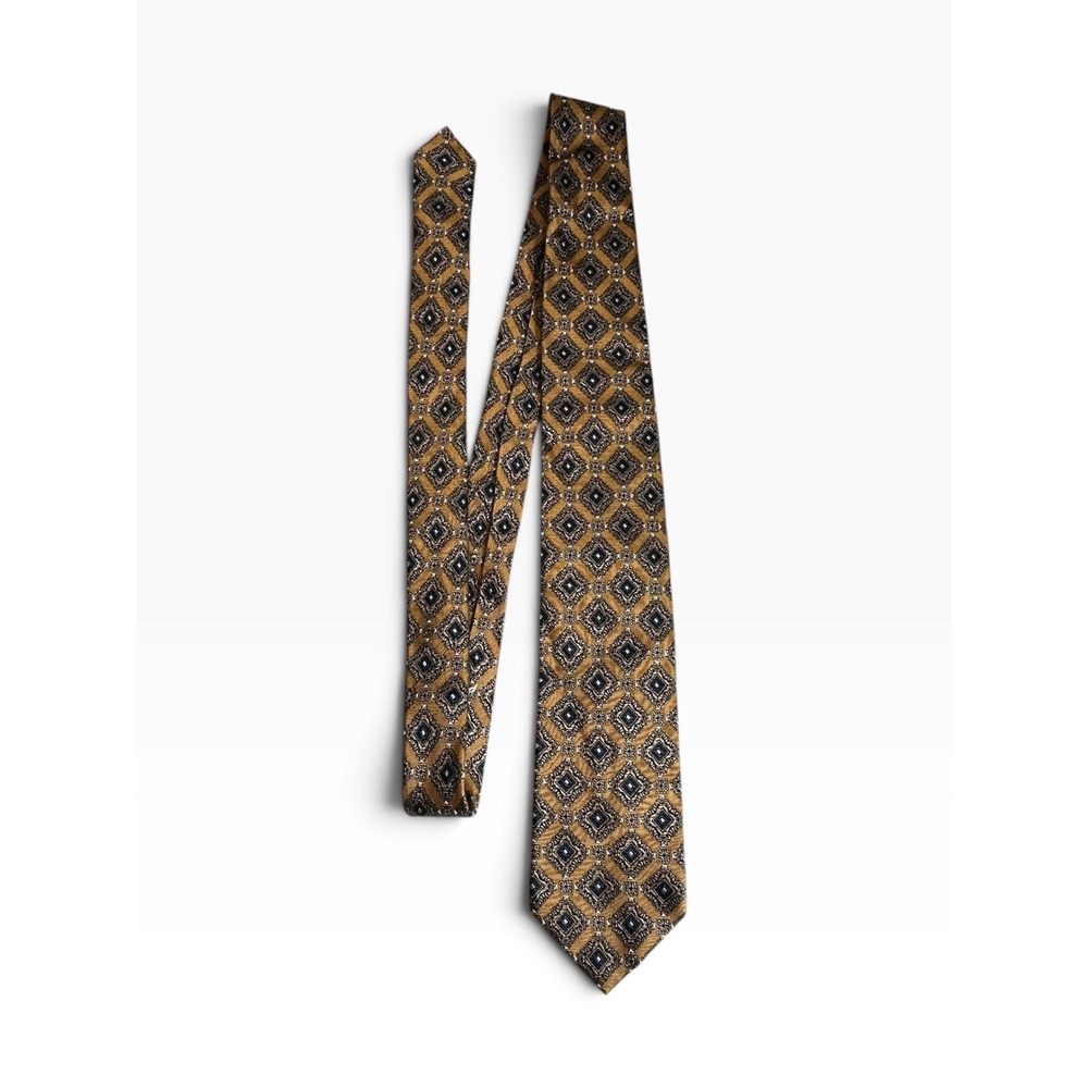 Jos. A. Bank Necktie Mens Gold Geometric Silk Signature Collection